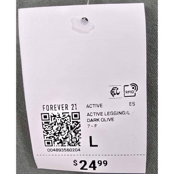 Forever 21 Legging Large L High Waisted Flared Leg Dark Olive Green Active Flare - Picture 8 of 10